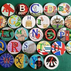 10P A-Z Colour Coin Decals Stickers - Choose Your Own Letters