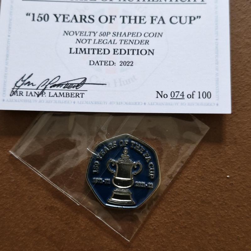 150 years of the FA Cup with COA 74 of 100
