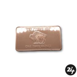 1 oz 999 Fine Copper Buffalo Bar