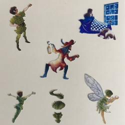 50P Regional Commemorative Colour Coin Decals Sticker Sets - Choose from Peter Pan, Rupert Bear, Alice in Wonderland