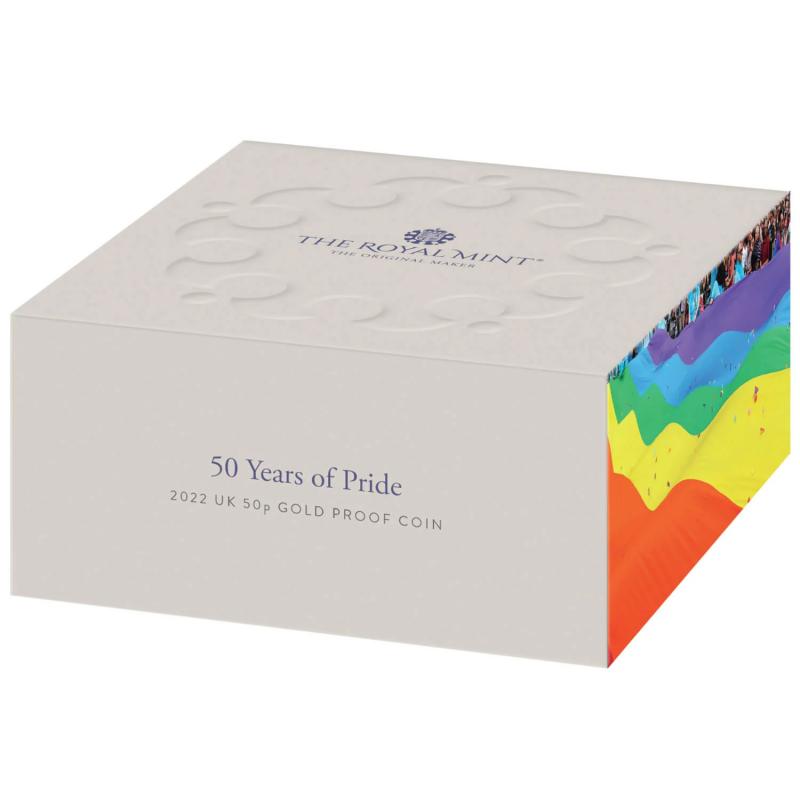 *GOLD PROOF* 50 Years of Pride 2022 50p Brand New & Boxed LGBTQ+ Pride