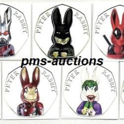50P Superhero Colour Coin Decals Stickers - Choose from 7x Characters