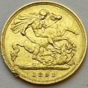 1893 Gold Half Sovereign - Victoria