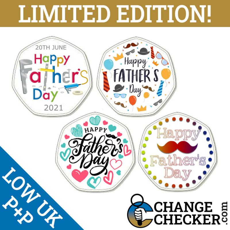 TGBCH Happy Fathers Day Full Set Of 5 Rare 50p Novelty Coin Limited Edition 100