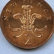 1980 2p Two Pence Coins Prince Of Wales Feathers Reverse Crap Cheap and Cheerful Condition