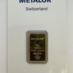 10 Gram Metalor 999.9 Gold Bar