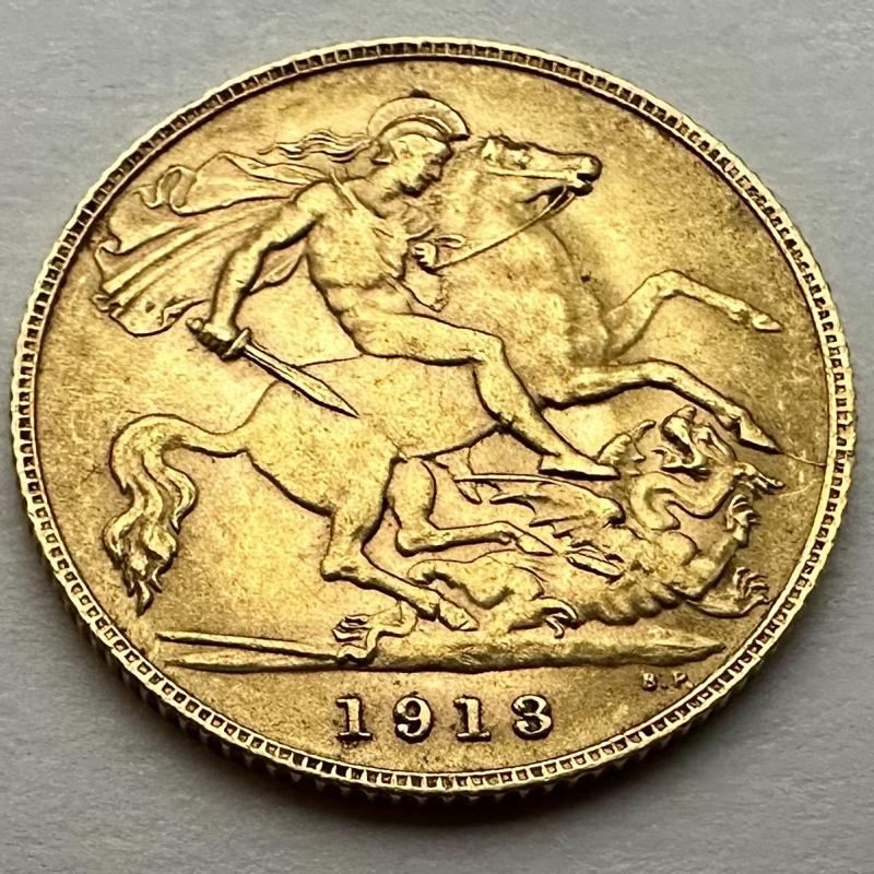 1913 Gold Half Sovereign
