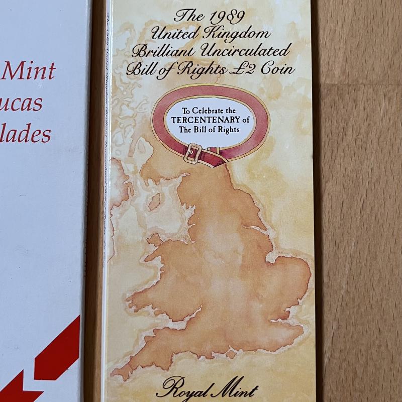 1989 Make A Mint With Lucas Wiper Blades, UK Bunc Bill of Rights £2 Coin