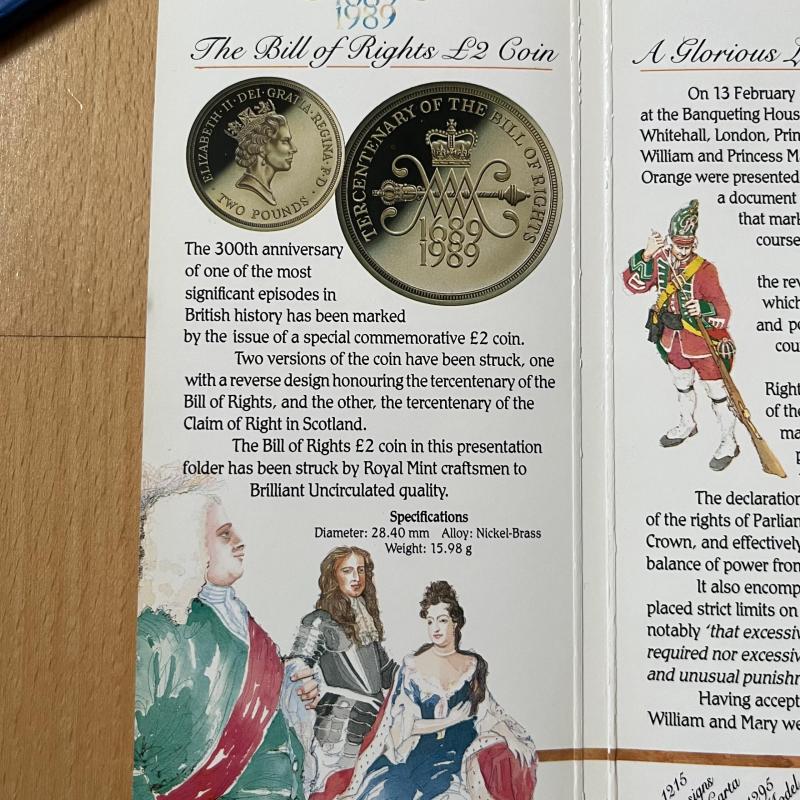 1989 Make A Mint With Lucas Wiper Blades, UK Bunc Bill of Rights £2 Coin