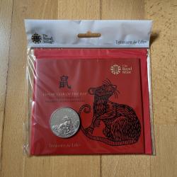 2020 Lunar Year of the Rat £5 Royal Mint Brilliant Uncirculated Coin