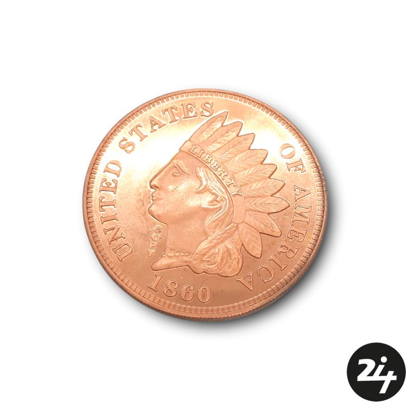 1 oz 999 Fine Copper Native Indian Coin