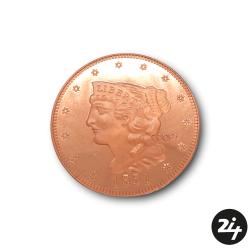 1 oz 999 Fine Copper Braided Half Cent Coin