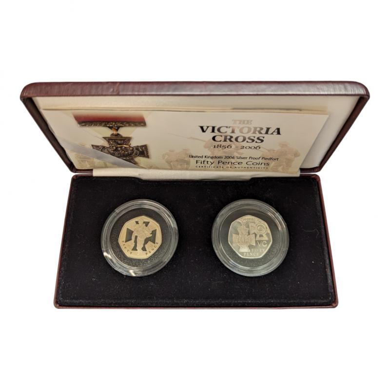 2006 Victoria Cross Silver Proof PIEDFORT 2 Coin Set (Heroic Acts & Medal)