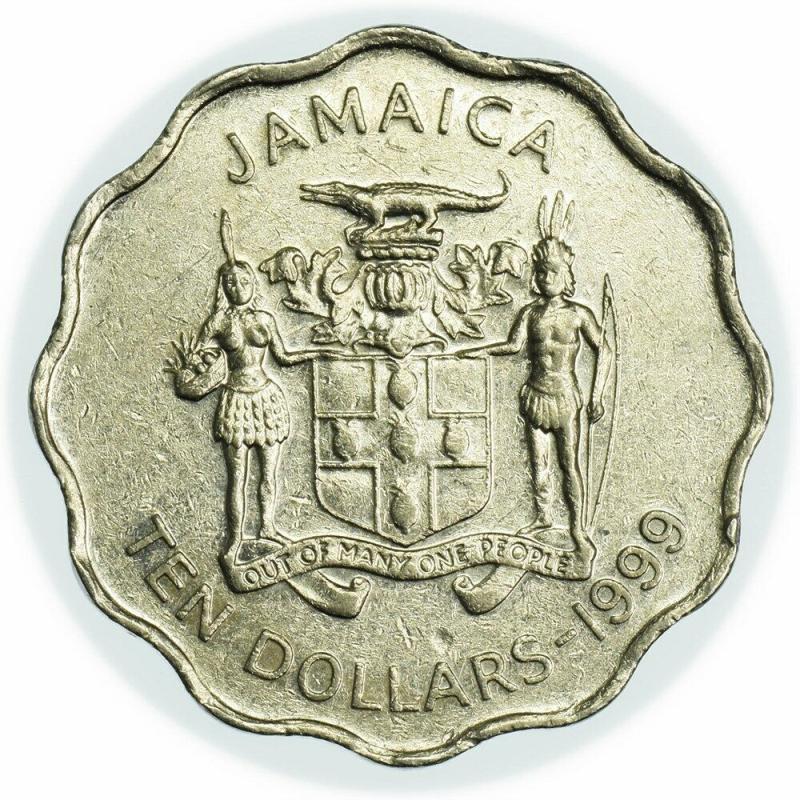 Jamaica 2000 Ten Dollar 10 Coins Very Good Circulated Condition