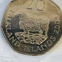 2004 Falkland Islands 20p Twenty Pence Romney Marsh Sheep Coins Circulated VAT 