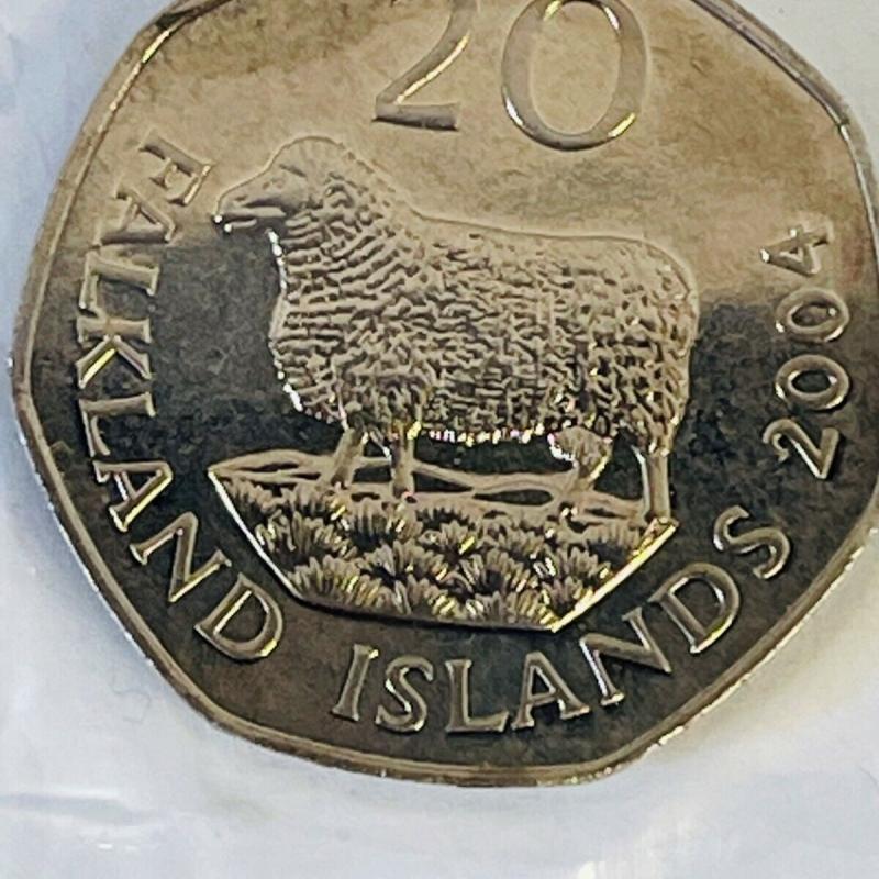 2004 Falkland Islands 20p Twenty Pence Romney Marsh Sheep Coins Circulated VAT 