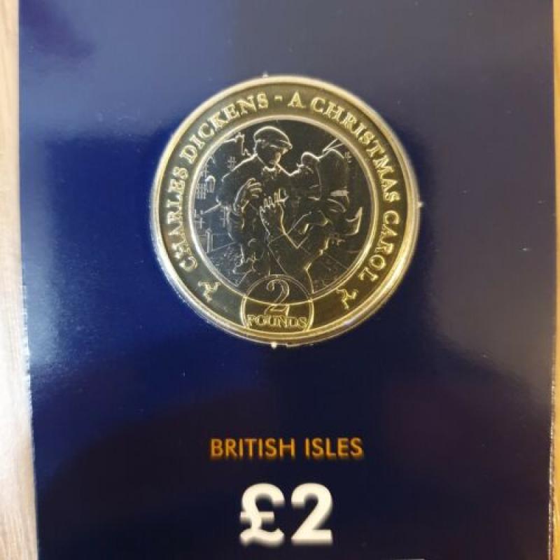 2020 Isle Of Man A CHRISTMAS CAROL £2  SET Of 3 COINS Charles Dickens