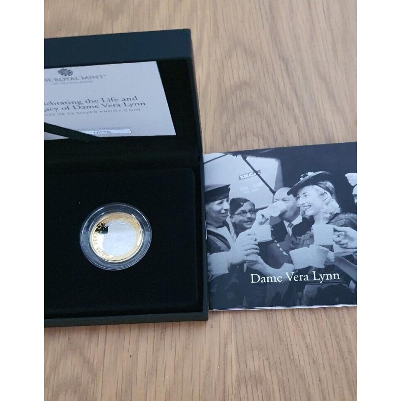 Royal Mint Dame Vera Lynn 2022 UK £2 SILVER Proof Coin Issue limit 3500