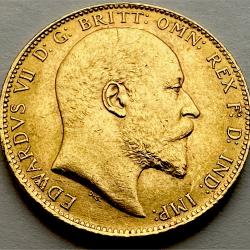 1903 King Edward VII Full Sovereign - Almost Uncirculated